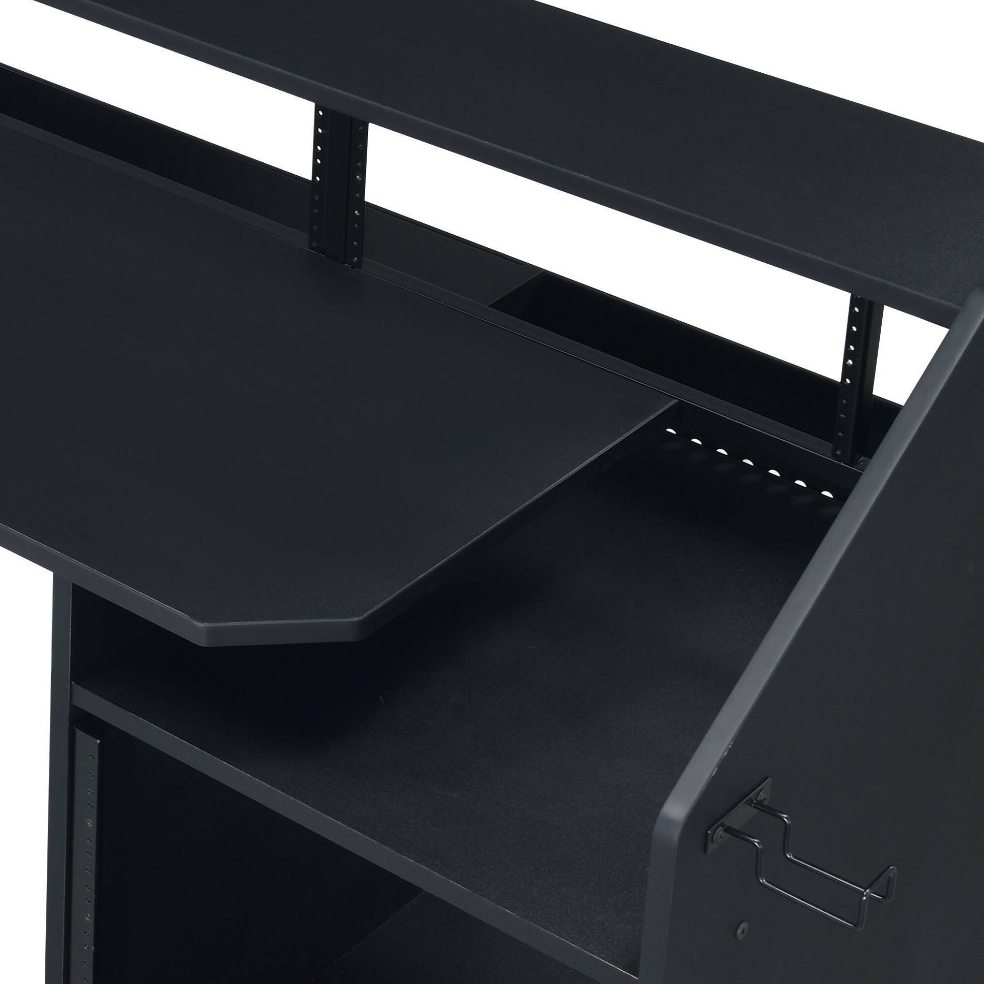 Alt View 3. GOODSILO - Professional Music Studio Desk with Storage Shelves and Cable Management for Musicians and Composers - Black.