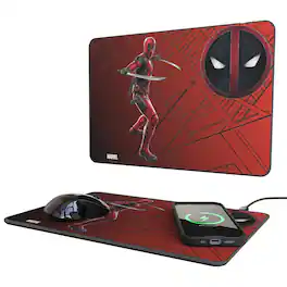 Keyscaper - Marvel MechLine 15-Watt Wireless Charger and Mouse Pad - Deadpool