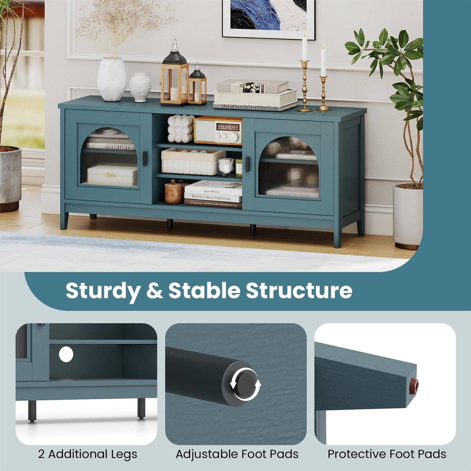 Sturdy & Stable Structure

- 2 Additional Legs
- Adjustable Foot Pads
- Protective Foot Pads