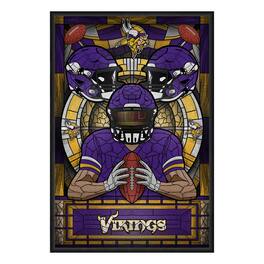 Sporticulture - Minnesota Vikings Framed Stained Glass Art Print - Purple