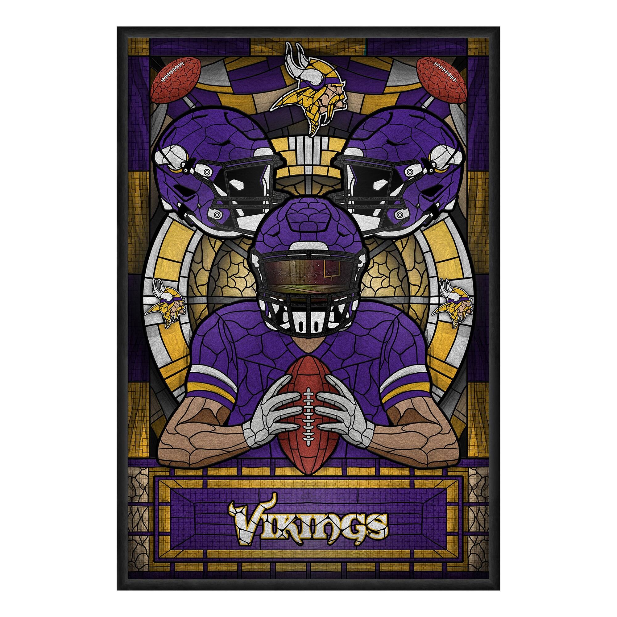 Minnesota Vikings Framed Stained Glass Art Print