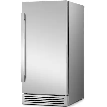 Front. Ca'Lefort - Built-In Ice Maker, 15 Inch Under Counter/Outdoor Crescent Ice Maker, Under Counter Ice Machine, 22lbs capacity - Stainless Steel.