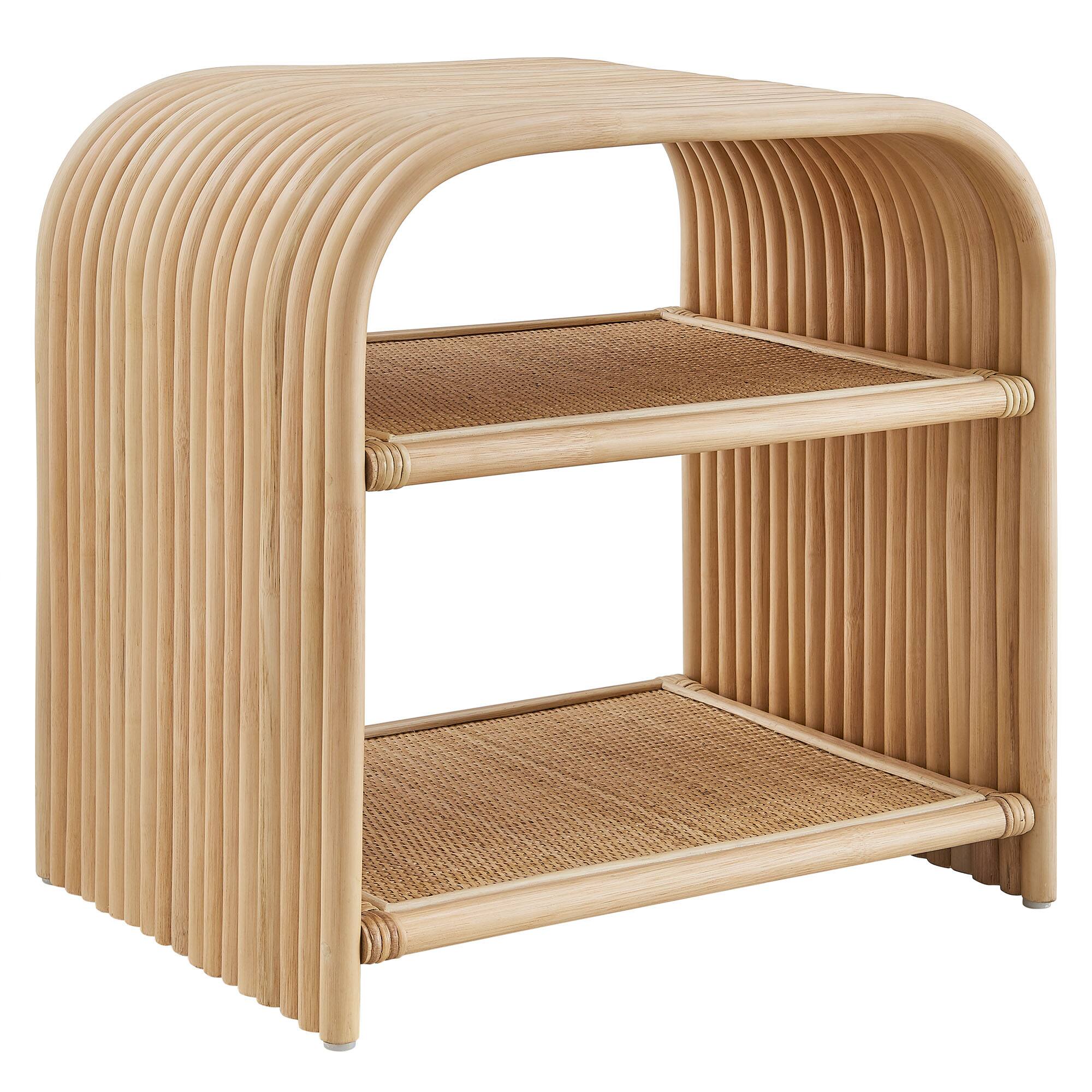Angle. Modway - Eve Curved Natural Rattan Side Table by Modway - Natural.