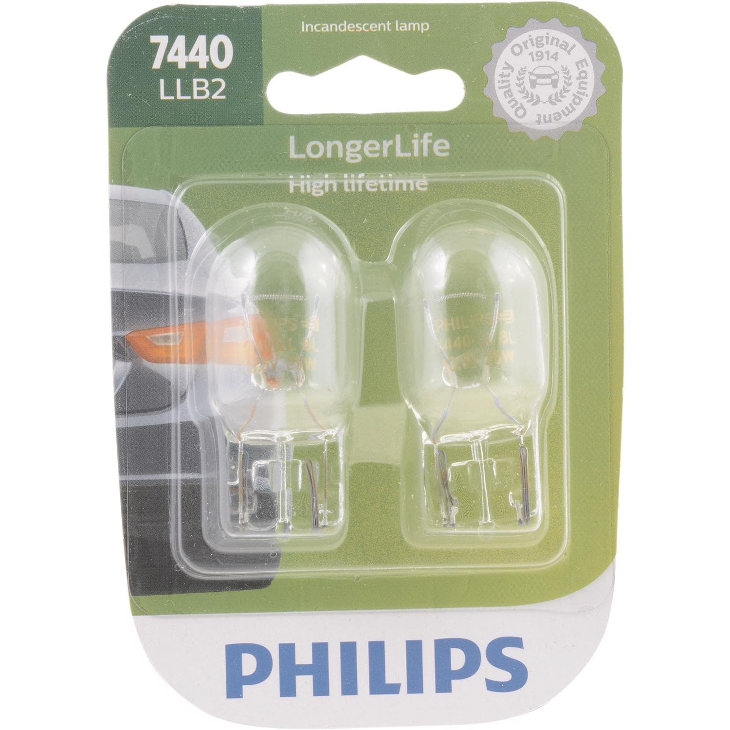 Philips - LongerLife Incandescent Back-Up/Cornering/Stop/Turn Miniature Automotive Bulb 7440LLB2