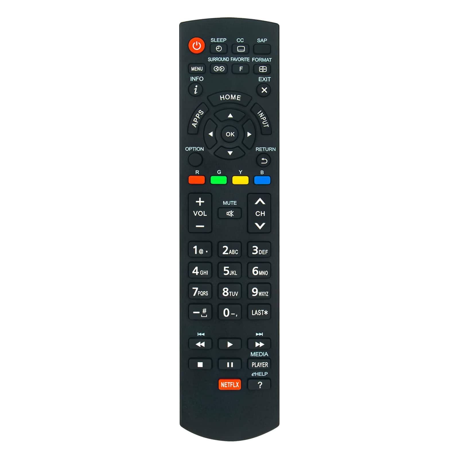 ZdalaMit - Replacement Remote N2QAYB000828 fit for Panasonic TV TC-50AS530U TC-50AS630U TC50LE64 TC58LE64 TCL42E60 TCL50E60 - Black