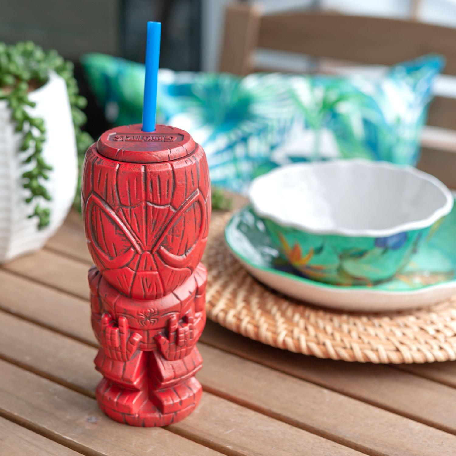 Alt View 4. Marvel - Geeki Tikis Marvel Spider-Man Tumbler | Tiki Style Cup | Holds 21 Ounces - Red.