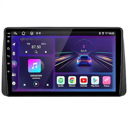 MIC 18:25 RST FM MHz 87.50 0 km/h + UNKNOWN UNKNOWN Spotify Chrome YouTube Play Store Theme