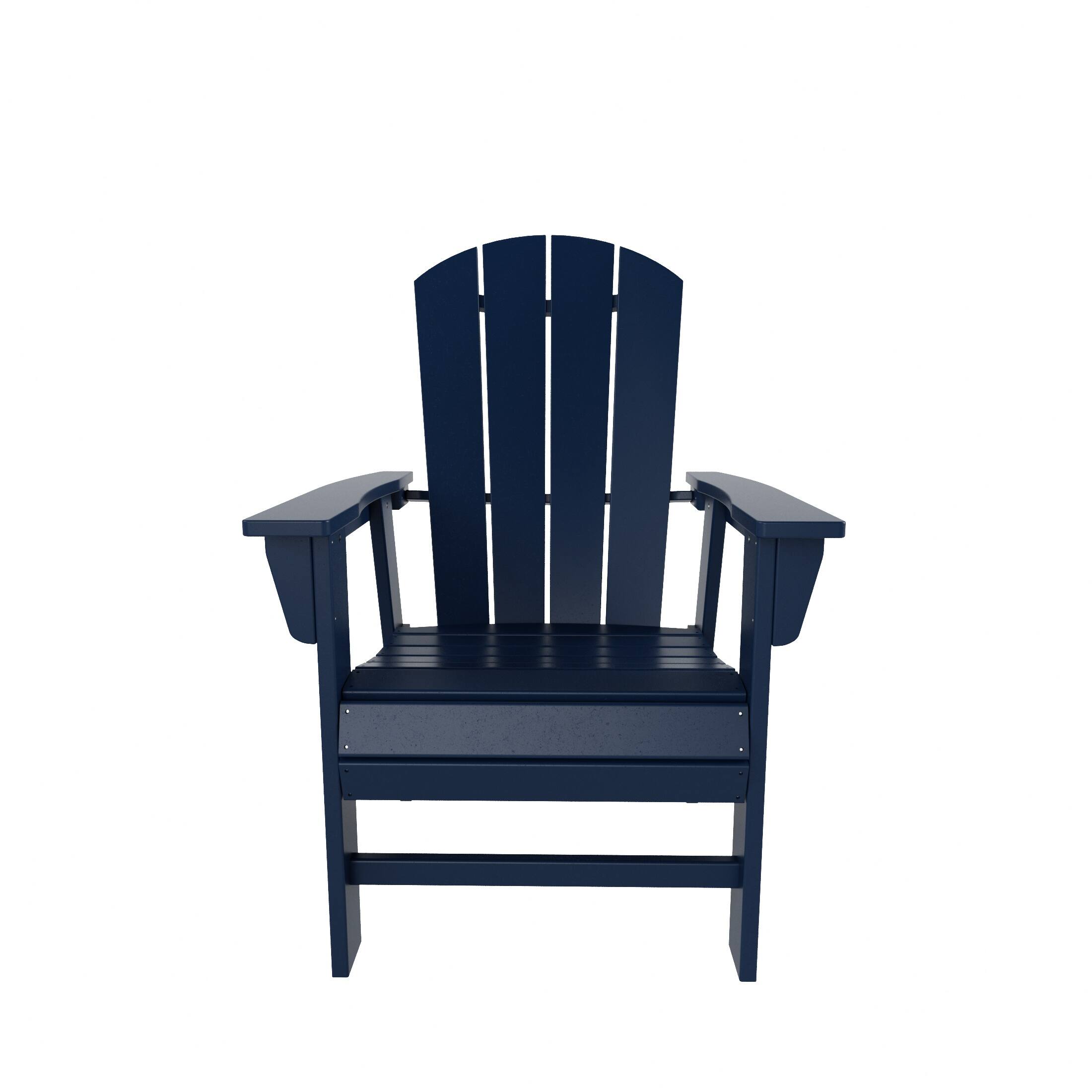 Left. WestinTrends - WestinTrends Malibu Outdoor Patio HDPE Plastic Adirondack Dining Chair - Navy Blue.