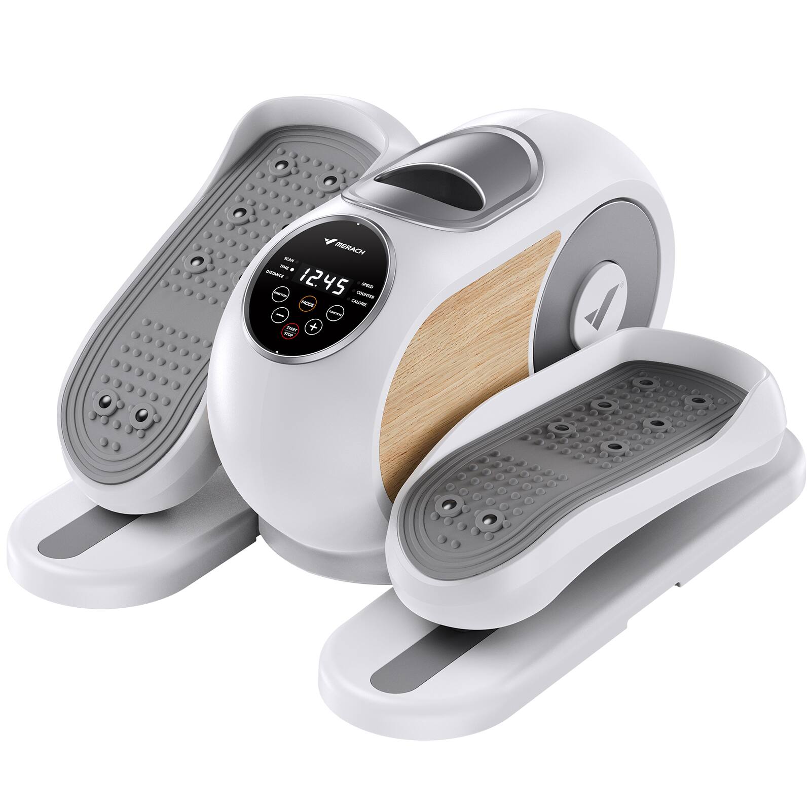 Angle. MERACH - MERACH E32 Under Desk Elliptical Machine Leg Exerciser For Home With Remote Control - White.