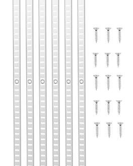 VEVOR - Shelf Pilaster, 72.7-inch 20 Pack, Adjustable Shelf Brackets Steel Mortise Mount Pilaster Strip Standards - Bright Silver