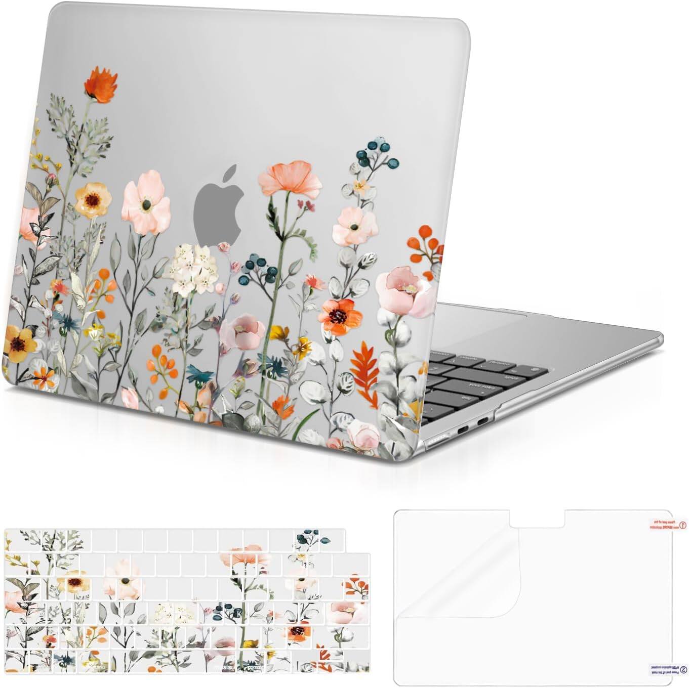 mosiso - For MacBook Air 13 inch Case 2026-2022 M5 A3449 M4 A3240 M3 A3113 M2 A2681, Pattern Case&Keyboard Cover&Screen Film - H247