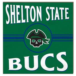 Jardine - Shelton State Buccaneers 10" x 10" Retro Team Sign - Green