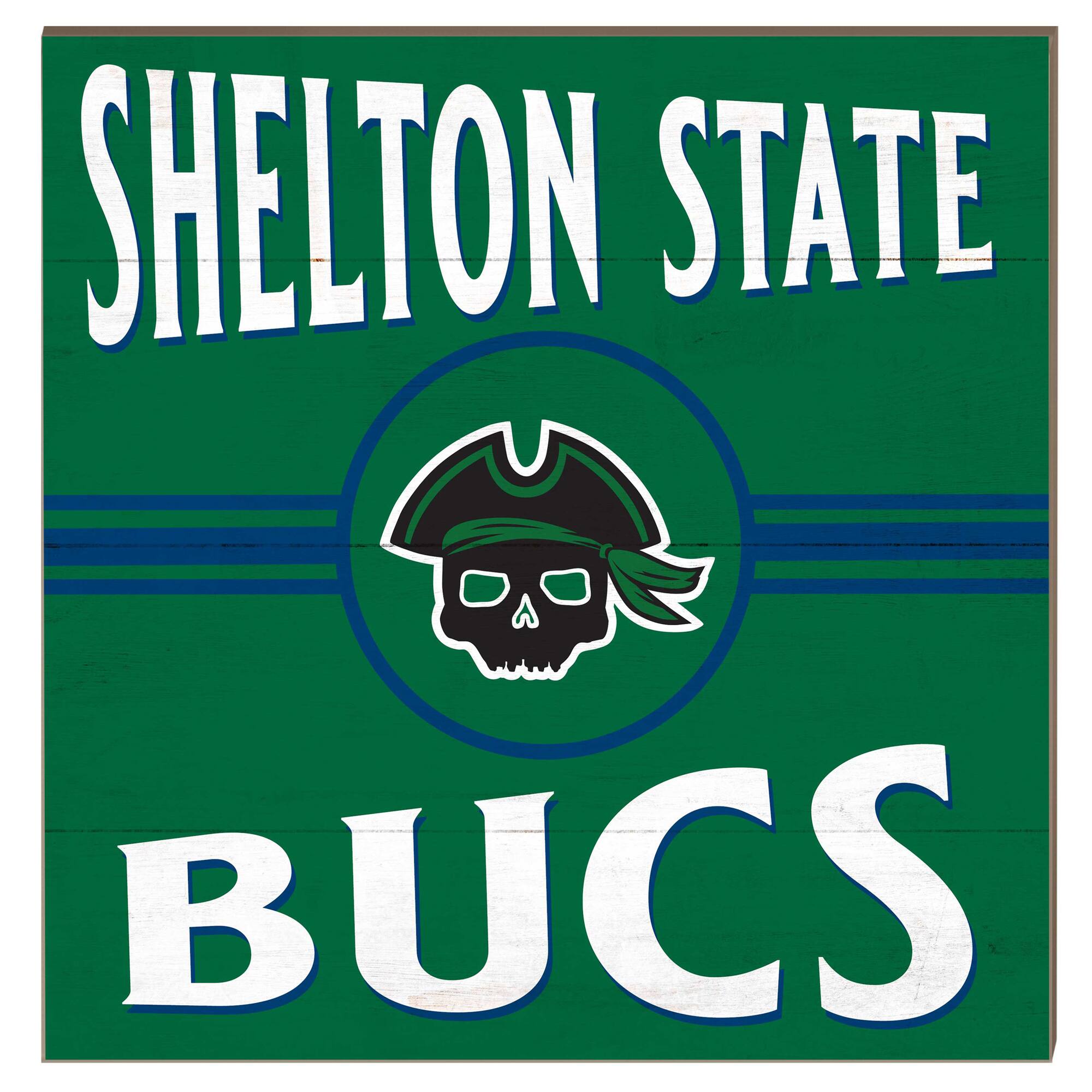 Shelton State Buccaneers 10" x 10" Retro Team Sign