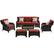 Front. Hanover - Strathmere 6-Piece Lounge Set - Brown/Red.