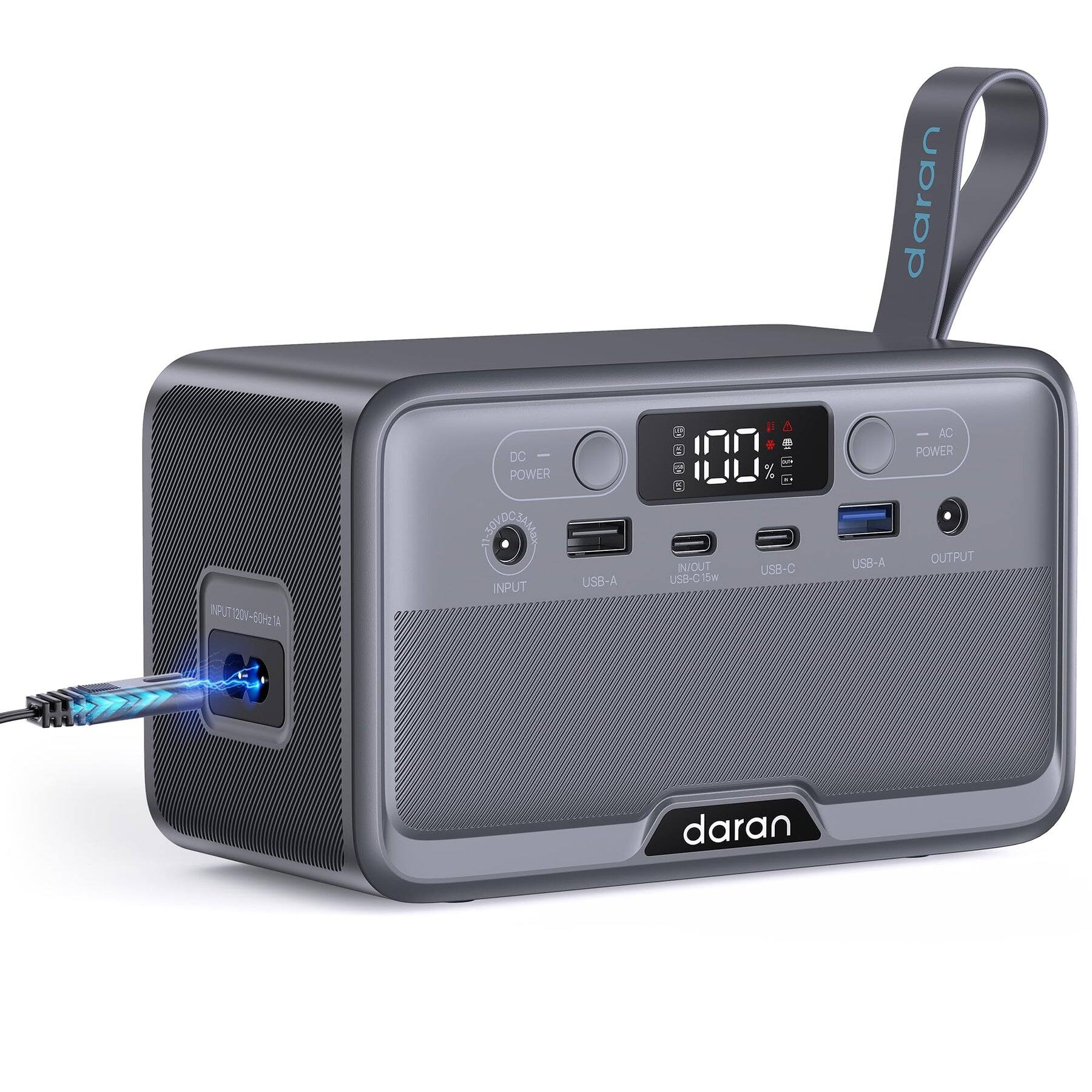 daran INPUT 120V-50Hz 21A DC POWER NOOCLAL INPUT USB-A F F INJOUT USB-C 1 15m e - % USB-C USB-A AC POWER OUTPUT daran