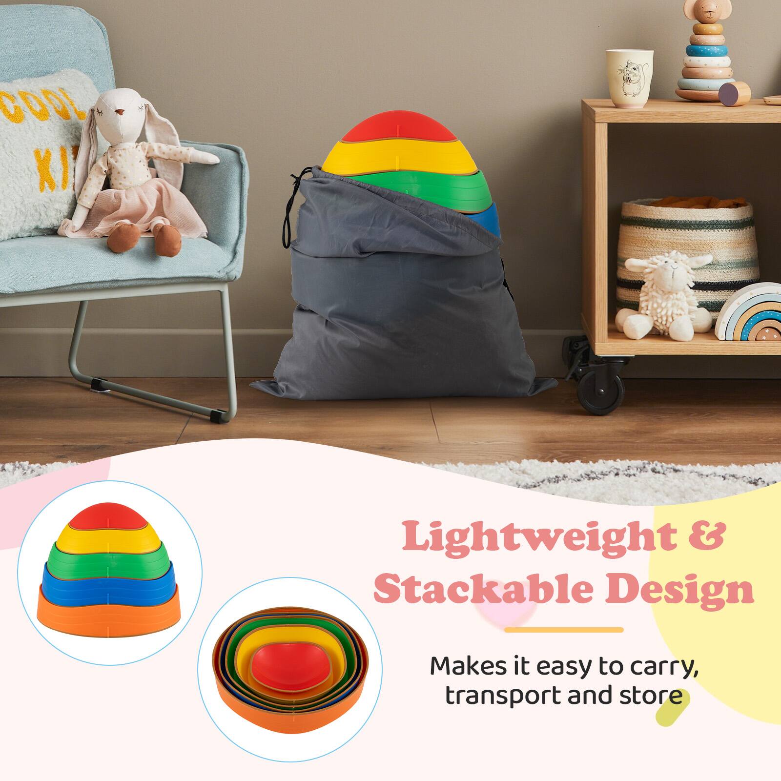Lightweight & Stackable Design  
Makes it easy to carry, transport and store