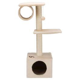 TRIXIE - San Fernando Plush & Sisal 3-Level Cat Tree, Scratching Posts & Condo - Beige