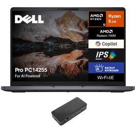 Dell - Pro PC14255 Laptop 14.0 WUXGA (AMD Ryzen 5 220, 16GB DDR5, 512GB M.2 PCIe SSD, AMD Radeon 740M, Win 11 Pro) - Black