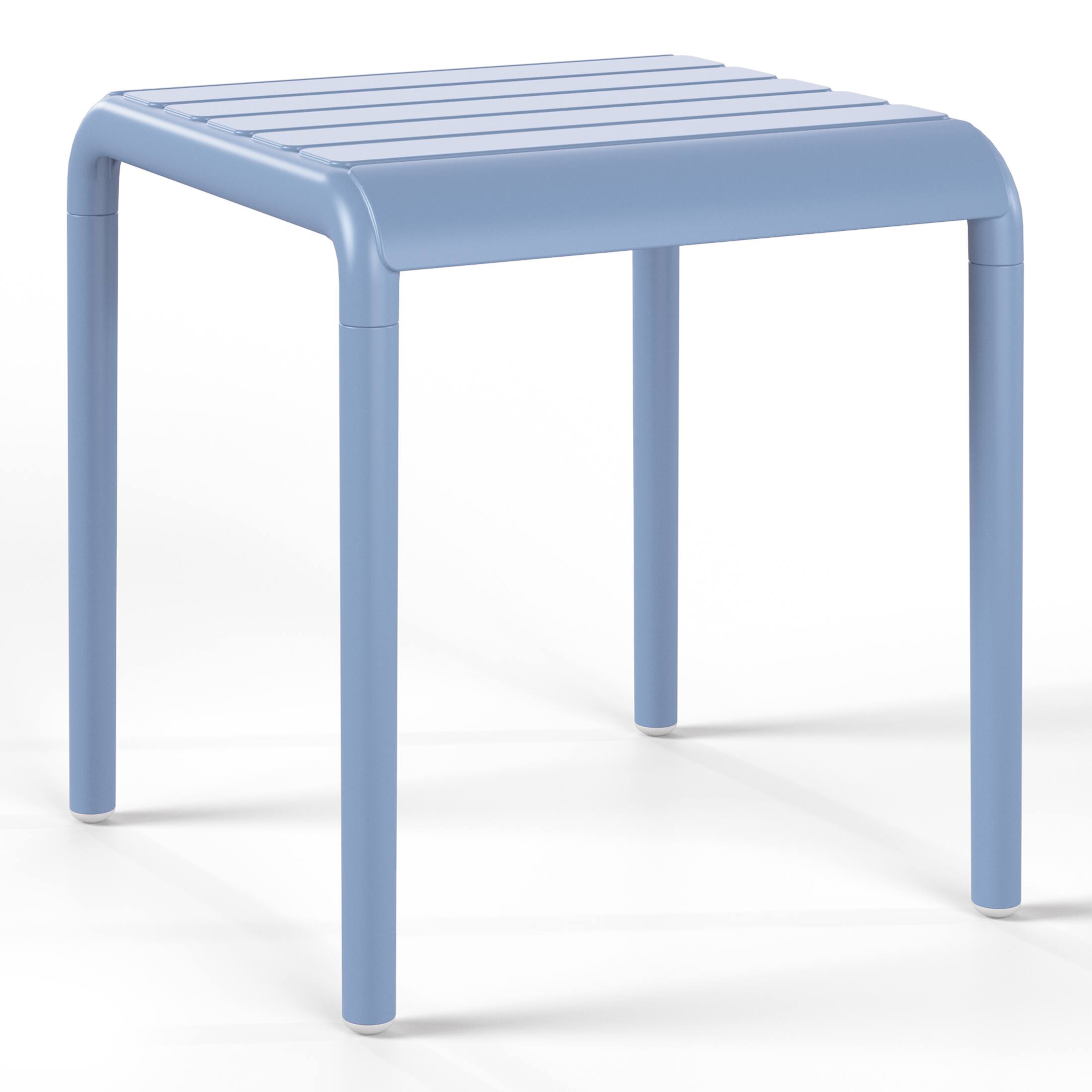 Left. WestinTrends - WestinTrends Playa Plastic Modern Outdoor Patio Accent Side Tables (Set of 2) - French Blue.
