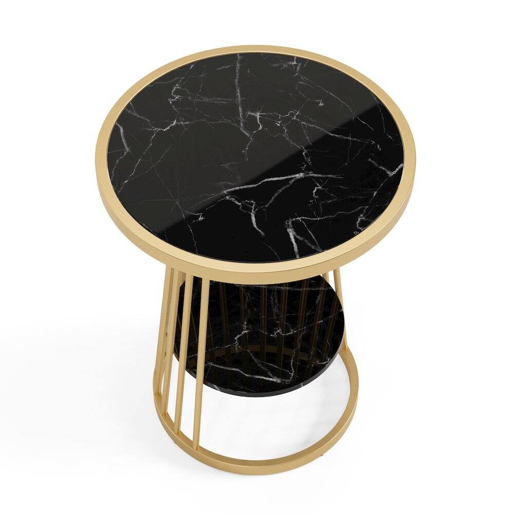 Alt View 2. Furniture of America - Amador Metal 1-Shelf Side Table - Black.