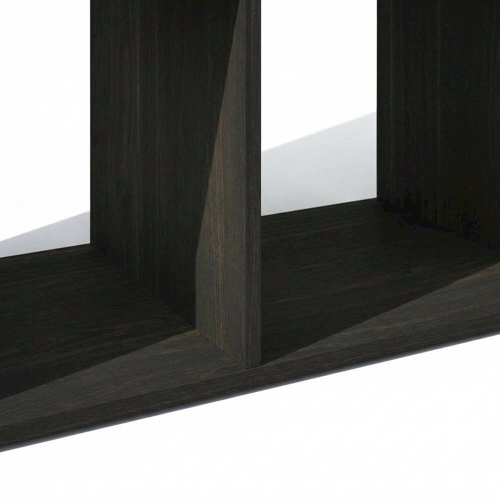 Alt View 2. FurniFact - Wood Bookcase in Warm Brown Finish with Multiple Shelves for Storage - Espresso.