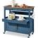 Front. Best Choice Products - Best Choice Products 36in Large Rolling Kitchen Island Cart, 2-Door Cabinet, Outlet, Hooks, & Wheels - Slate Blue - Slate Blue.