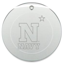 Jardine - Navy Midshipmen 3'' Glass Round Ornament - Multicolor