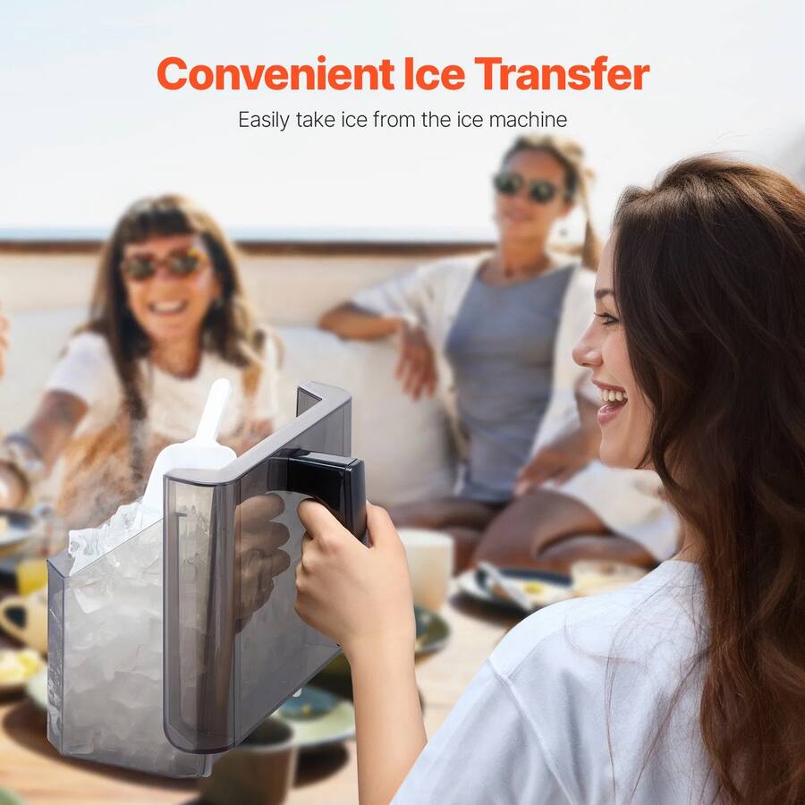 Ice Transfer Forest'nSky Portable Ice Maker 46 lb/24H, 15 Min Ice, Self Clean, 3 ...