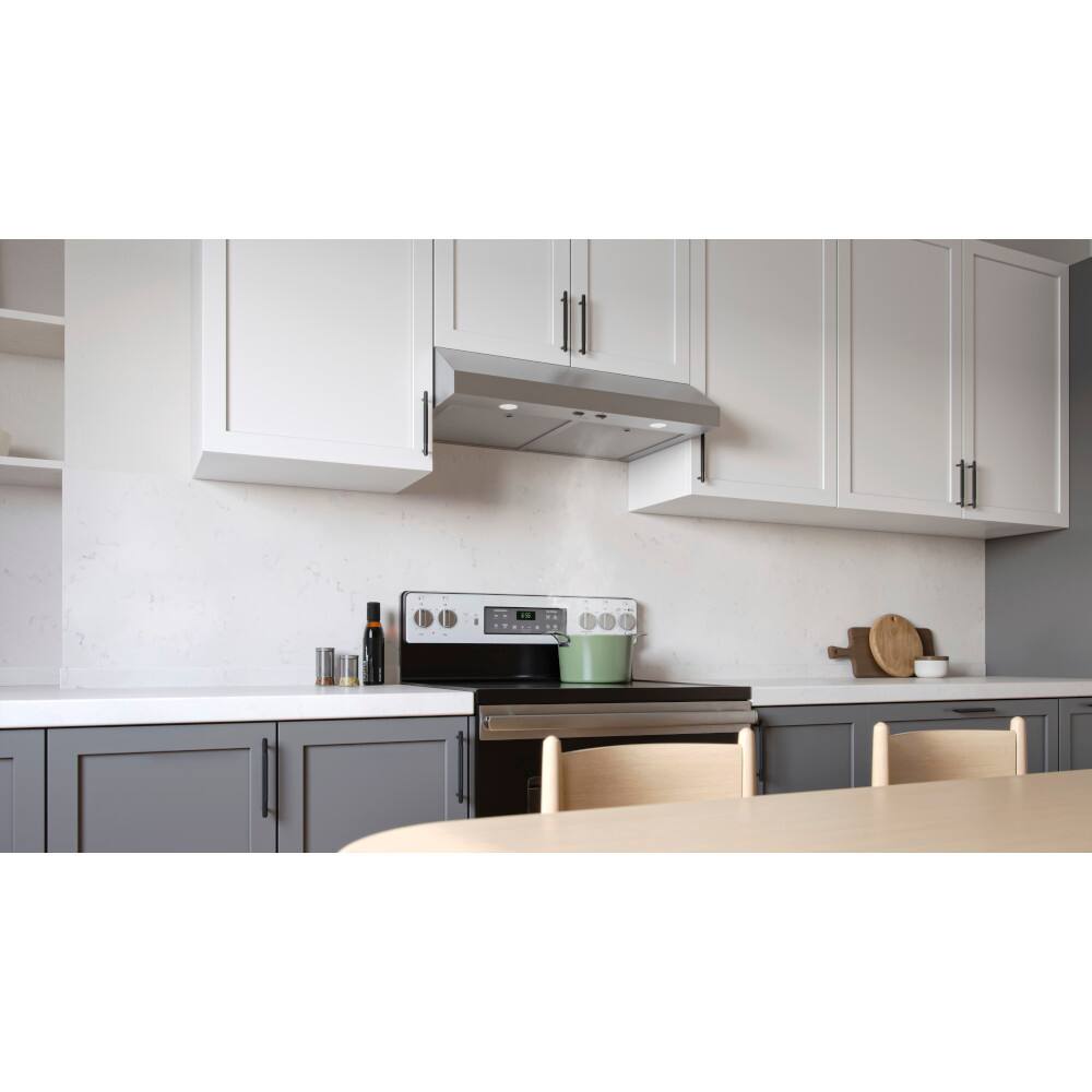 Alt View 13. Broan - Broan-NuTone 30-Inch Under Cabinet Range Hood, ENERGY STAR, 350 Max Blower CFM - Stainless Steel.