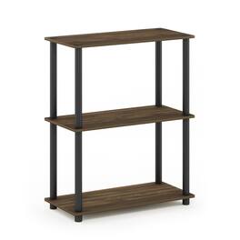 Furinno - Turn-N-Tube 3-Tier Compact Multipurpose Shelf Display Rack, Columbia Walnut/Black - Columbia Walnut/Black