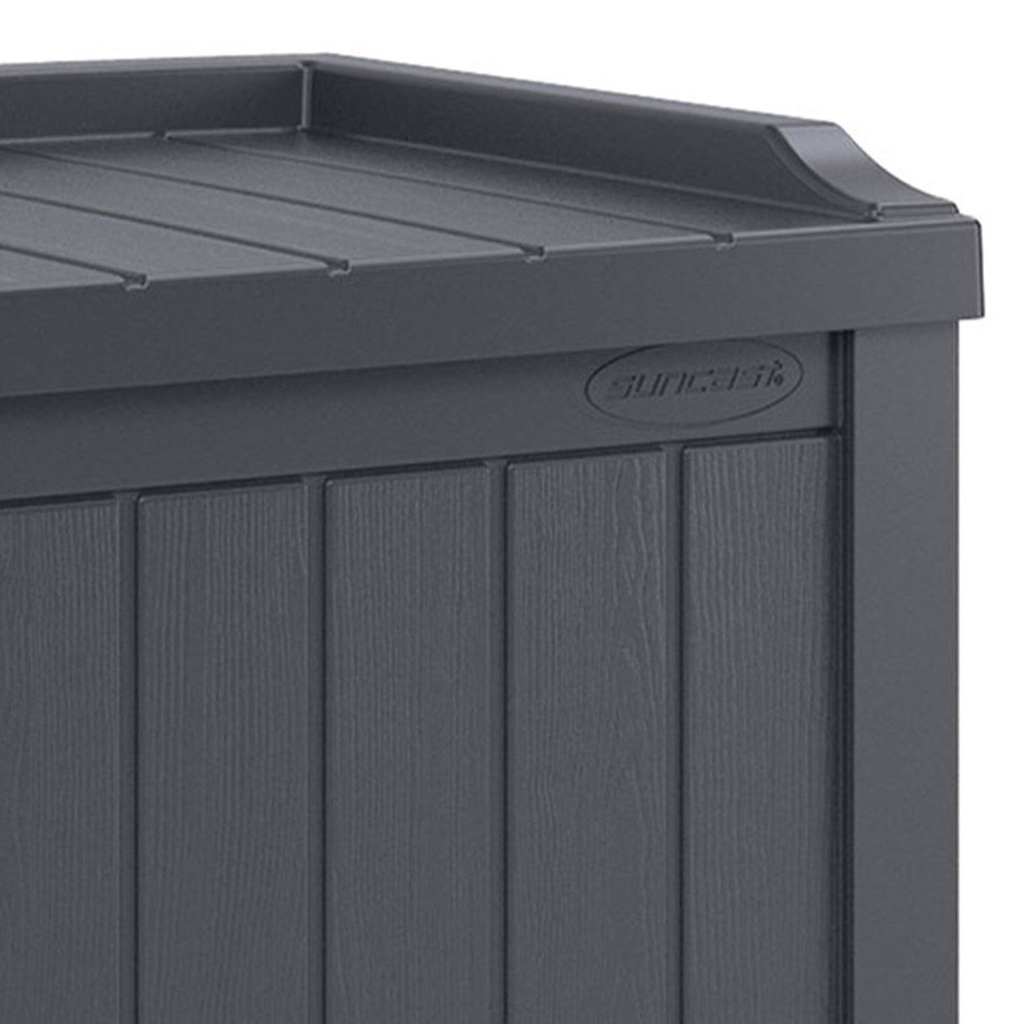 Alt View 7. Suncast - Suncast 22 Gallon Outdoor Small Deck Box & 30 Gallon Trash Waste Bin, Cyberspace - Grey.