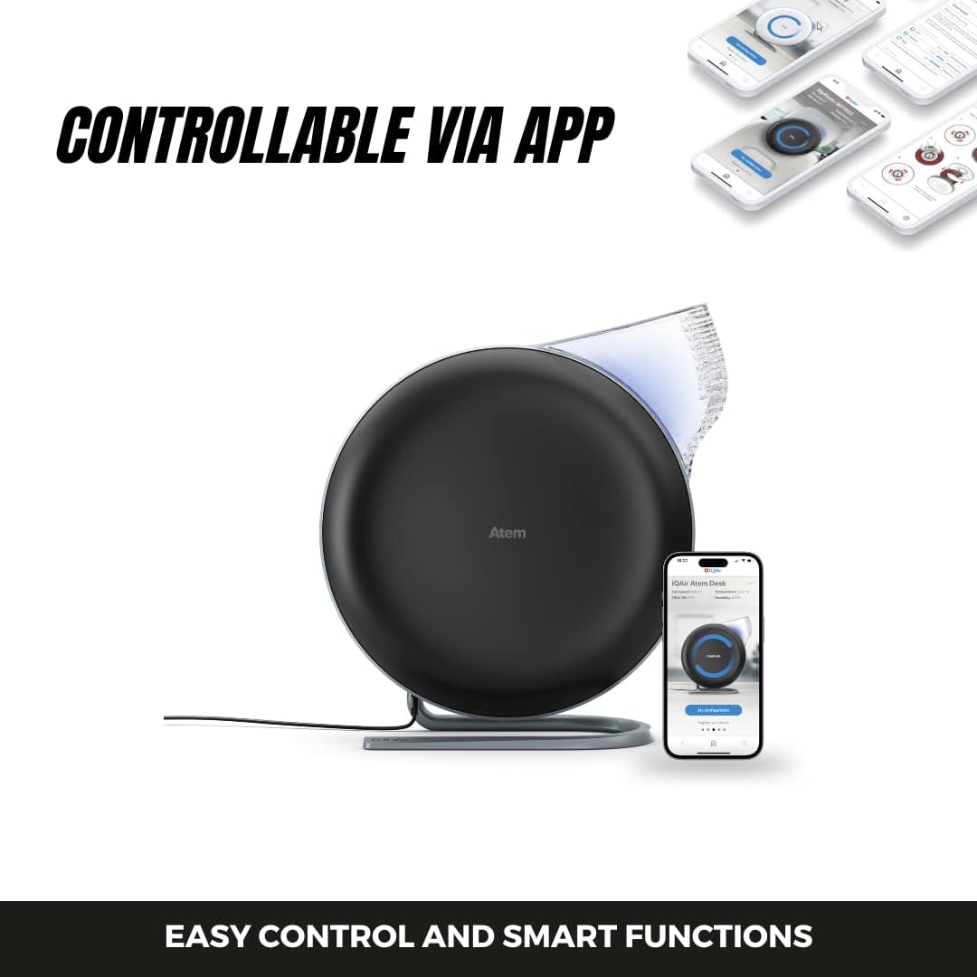 Alt View 12. IQAir - Atem Personal Air Purifier - Black.