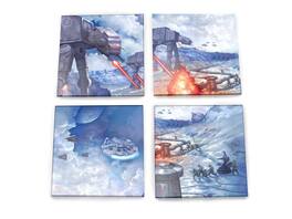 Trend Setters - Star Wars (The Battle of Hoth) StarFire Prints™ Glass Coaster Set of Four - Black