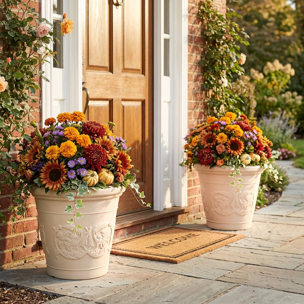 Alt View 1. Sunnydaze - 16 in Arabella Polyresin Planter - Set of 4 - Antique White - Antique White.