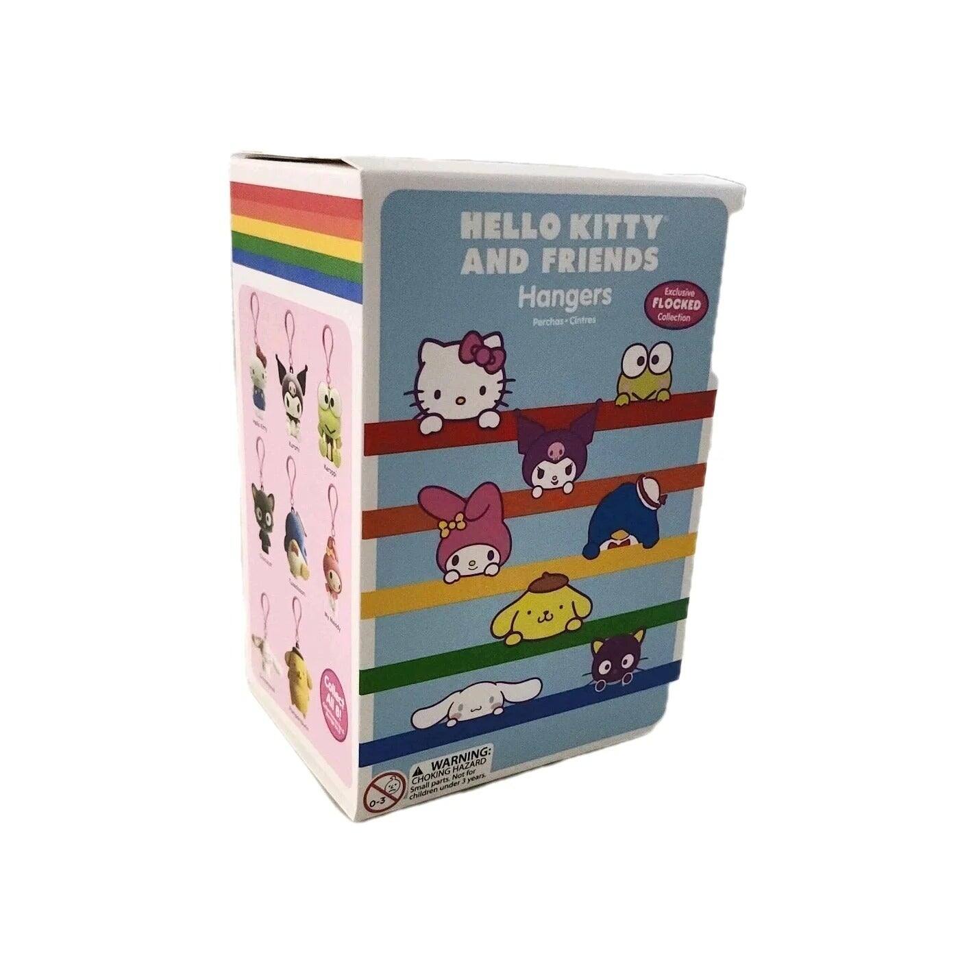 HELLO KITTY AND FRIENDS Exclusive Hangers FLOCKED Cinfres Collection Perchas ME WARNING: HACARD CHCKING M nes APMIL a 10 SmAl - cholren