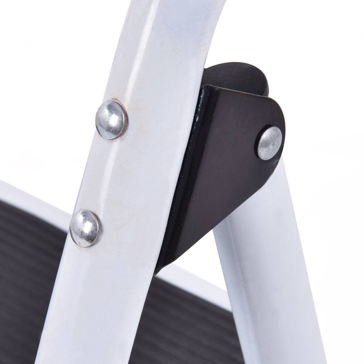 Alt View 8. Costway - Costway 2 Step Ladder Folding Stool Heavy Duty 330Lbs Capacity Industrial Lightweight - Black & White.