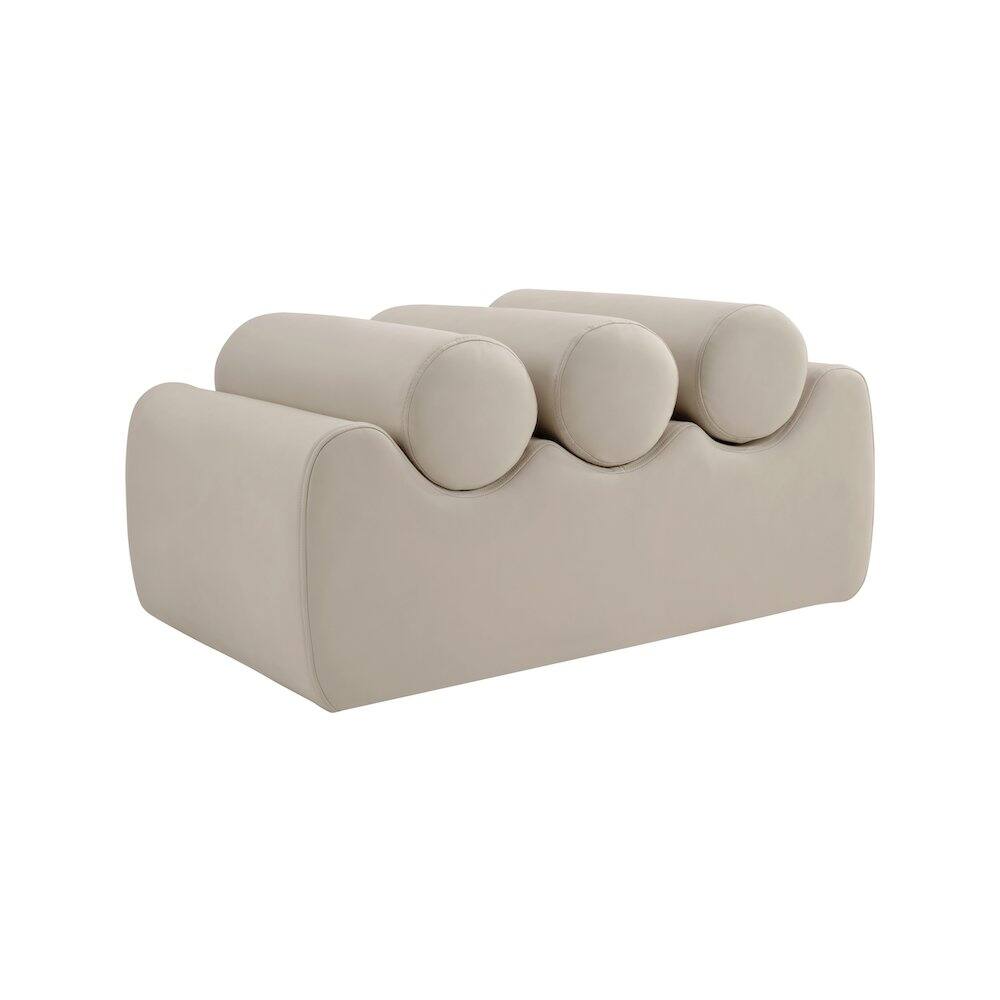 Alt View 4. Meridian Furniture - Rumble Taupe Vegan Leather Bench - Brown.