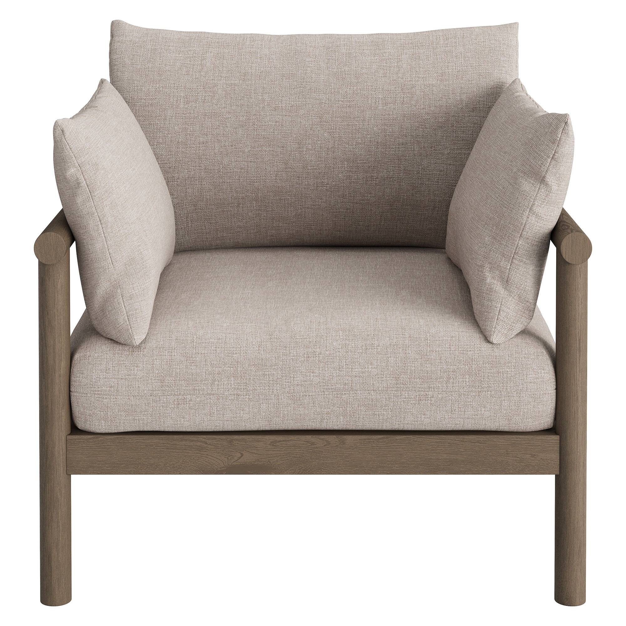 Alt View 4. Modway - Eleni Outdoor Teak Wood Armchair by Modway - Weathered Gray Pebble.