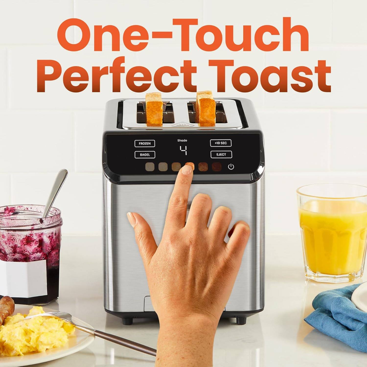 One-Touch Perfect Toast

FROZEN BAGEL shade 4 +10 SEC EJECT