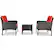 Left. Costway - 3PCS Outdoor Rattan Conversation Set Patio Furniture Cushioned Sofa Chair - Red.