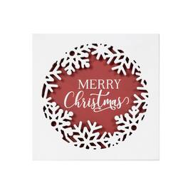BreeBe - Merry Christmas Plaque 12"SQ - White, Red