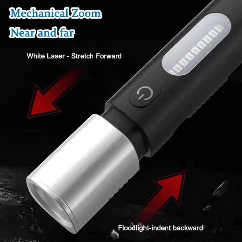 Mechanical Zoom  
Near and far  

White Laser - Stretch Forward  

Floodlight - indent backward