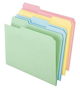 Pendaflex - Recycled File Folder, 1/3-Cut Tab, Assorted, Letter Size, 100/Box (C21 1/3 PASR) - Assorted Pastels