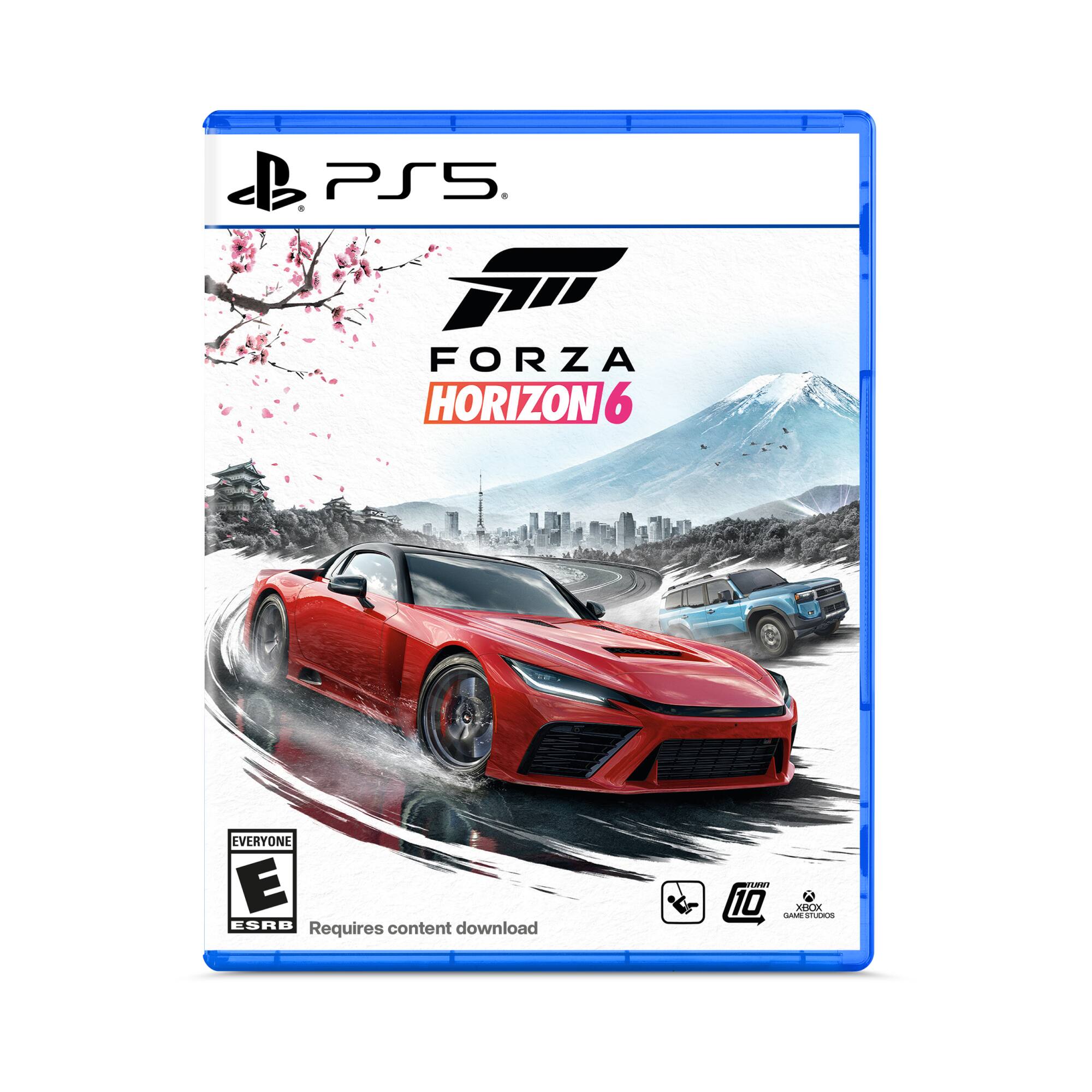 PS5  
FORZA HORIZON 6  
EVERYONE E ESRB Requires content download  
10 GAME STUDIOS XBOX - E (Everyone)