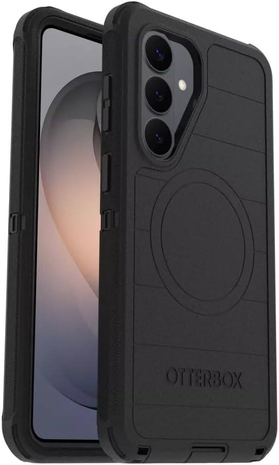 Left. OtterBox - OtterBox Galaxy S26 Plus (Only) - Bundle: Defender Series Case with Magnets & Screen Protector - Rugged & Durable - Black.