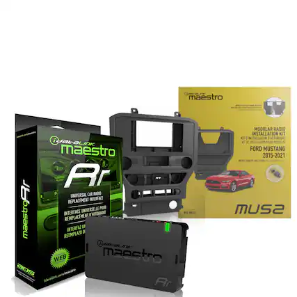 Maestro - dataLink OLM Features
Maestro Satellite Radio A 25
Wooe Twy Ar wenu 0
REPLACEMENT UNIVERSAL CAR INTERFACE RADIO UNIVERSELLE POUR maestroc INTERFACE D'ANTORADIO KIT-MUS?
KIT REMPLACEMENT NPE INTERFAZ U D REEMPLAZO
CataLink WEB L - maestro
SGe idatalink.com/maestro
Rr
MODULAR RADIO INSTALLATION KIT
KIT 'INSTALLATION I AUTORADIO KIT DE INSTALACION RADAO MODULA AR
FORD MUSTANG 2015-2021
a mus2