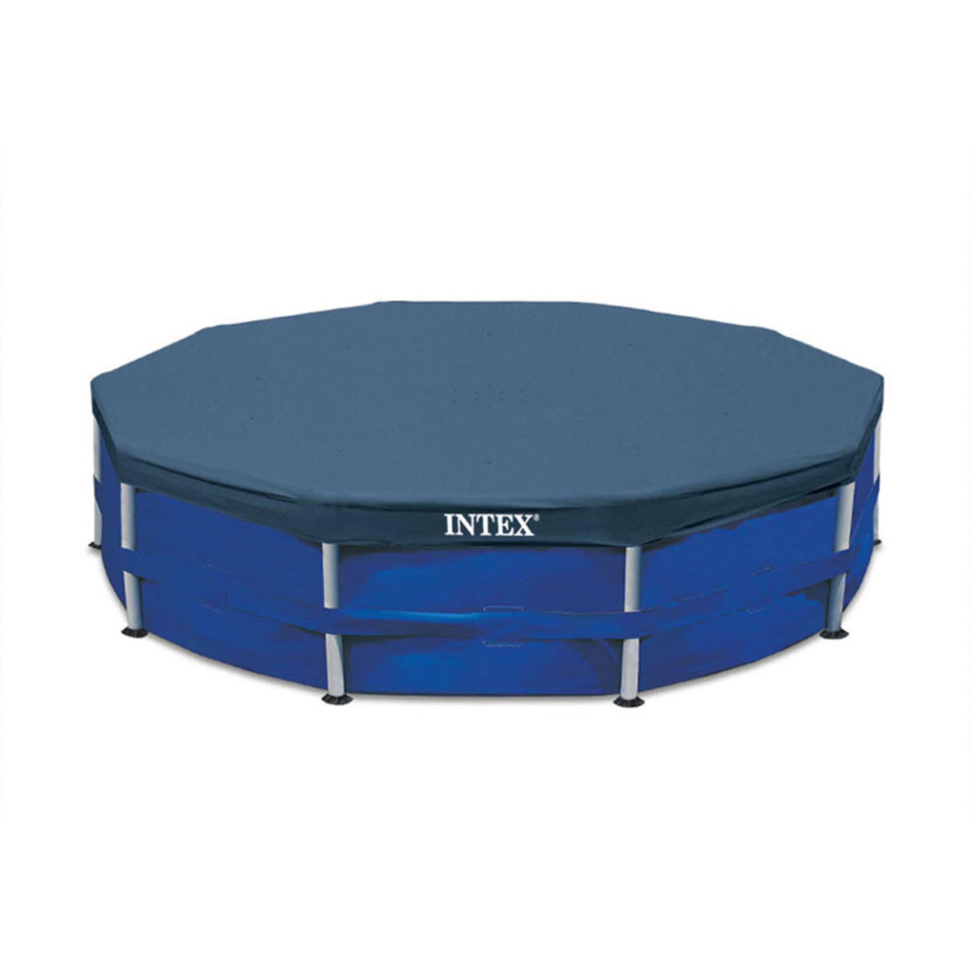 Alt View 7. Intex - Metal Frame Above Ground Swimming Pool w/ 10 Foot Round Swimming Pool Cover.
