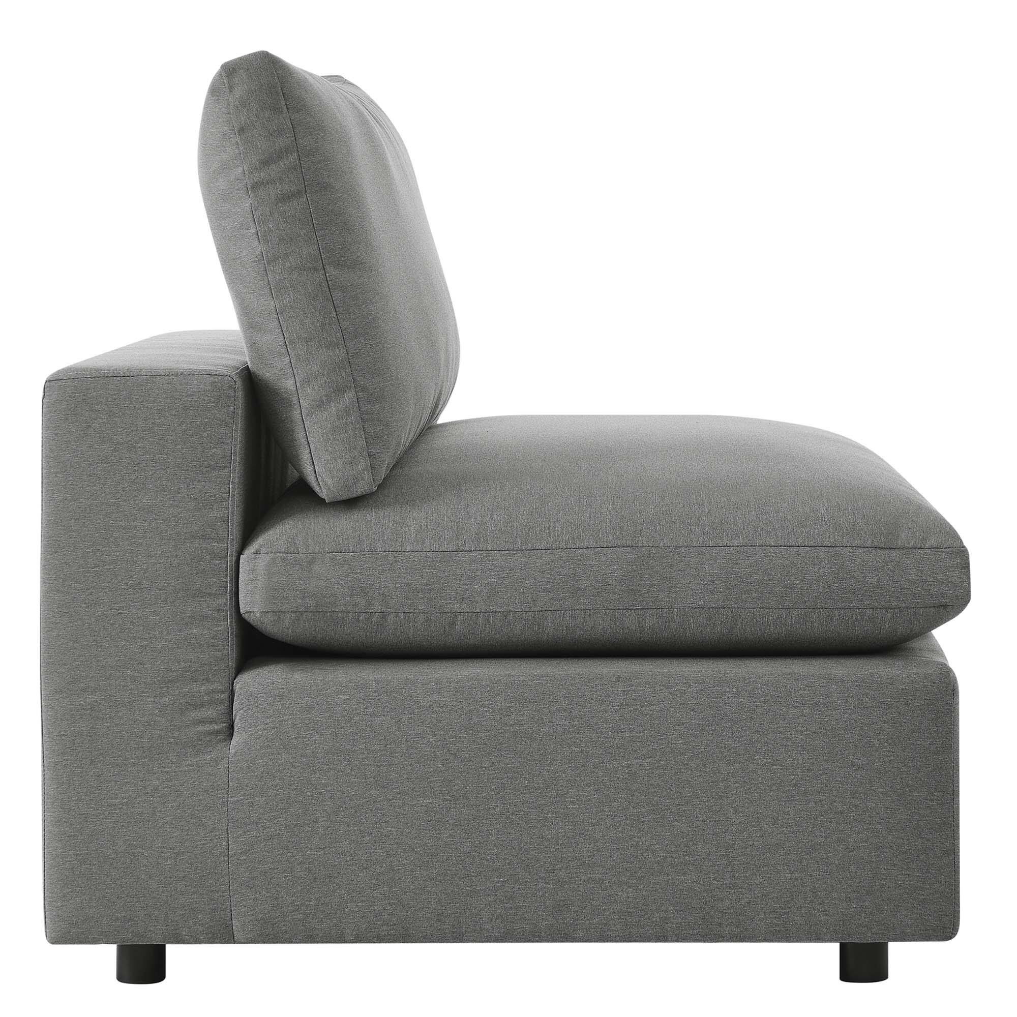 Back. Modway - Commix Overstuffed Outdoor Patio Armless Chair by Modway - Charcoal.