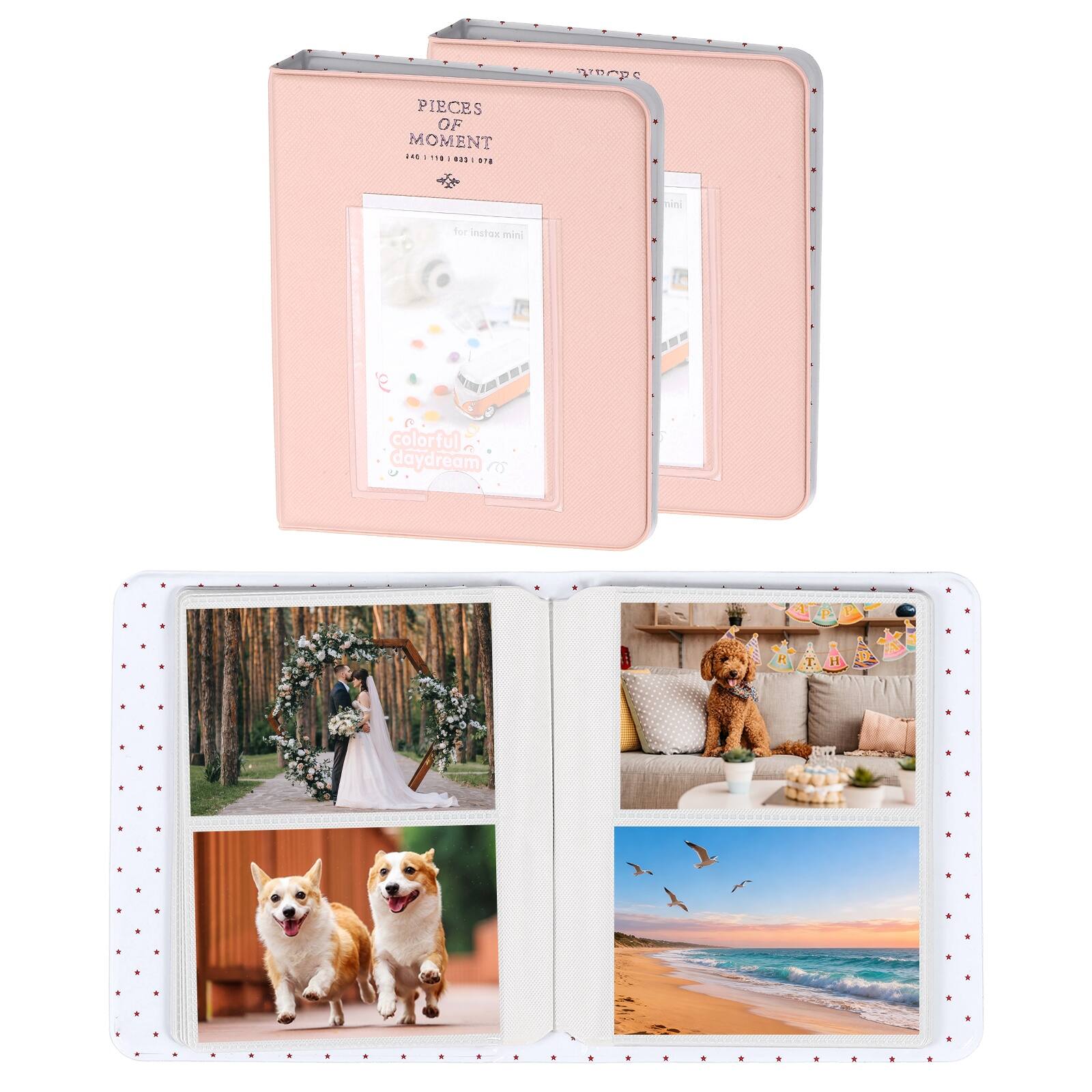 Unique Bargains - 2pcs Small Photo Album, 4x6 Inch Pockets Book with 16 Pages Holds 64 3-inch Photos for Fujifilm Travel - Pink price history on PriceWatchPro