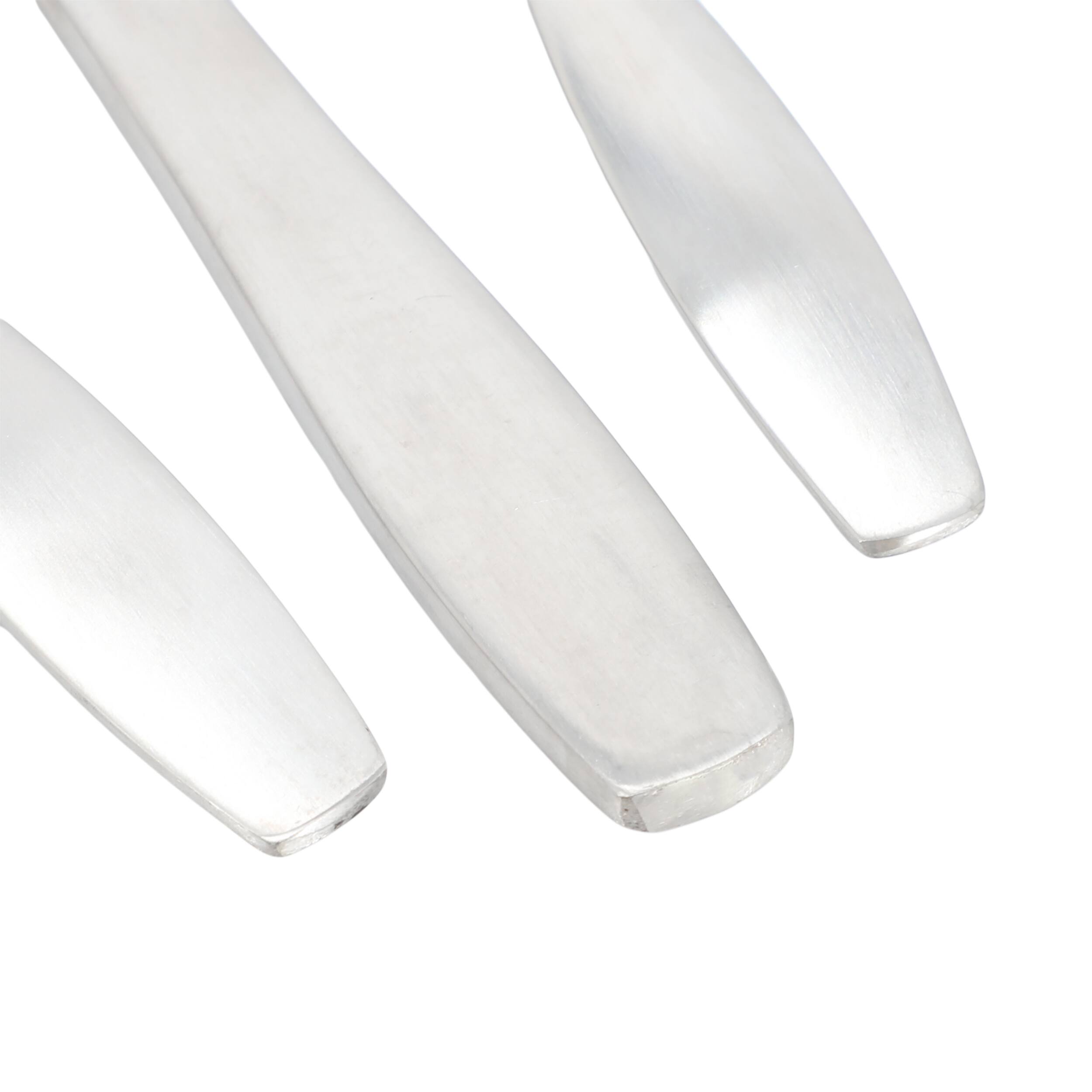 Alt View 3. Gibson - Gibson Home Karlton 20 Piece Stainless Steel Flatware Set in Matte Silver - Silver.